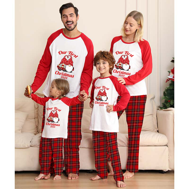 Christmas Matching Family Pajamas Exclusive Design 2022 Our First Christmas Gnomes Pajamas Set