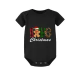 Christmas Matching Family Pajamas LOVE Gingerbread Man Christmas Black Pajamas Set