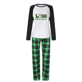 Christmas Matching Family Pajamas Exclusive Design LOVE Gnomie Green Plaids Pajamas Set