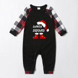 Christmas Matching Family Pajamas Exclusive Design Christmas Hat Elf Santa Black Red Plaids Pajamas Set