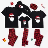 Christmas Matching Family Pajamas Exclusive Design Santa Head Black Pajamas Set