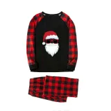 Christmas Matching Family Pajamas Exclusive Design Santa Head Black Pajamas Set