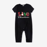 Christmas Matching Family Pajamas Exclusive Design LOVE Gnomie Black Pajamas Set