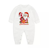 Christmas Matching Family Pajamas Exclusive Design Love Santa Christmas Gift Box White Pajamas Set