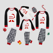 Christmas Matching Family Pajamas Exclusive Design Christmas Hat Elf Santa White Pajamas Set