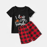 Christmas Matching Family Pajamas Exclusive Design I Love My Family Gift Box Black Pajamas Set