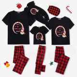 2022 Christmas Matching Family Pajamas Snowman Let It Snow Black Pajamas Set