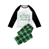 Christmas Matching Family Pajamas We are Family Together Green Plaids Pajamas Set