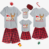 Christmas Matching Family Pajamas Exclusive Design Merry Christmas Santa and Deer Short Pajamas Set