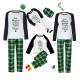 Christmas Matching Family Pajamas Exclusive Design Most Wonderful Time Green Plaids Pajamas Set