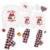 2022 Christmas Matching Family Pajamas Exclusive Design Our First Christmas White Pajamas Set