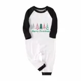 Christmas Matching Family Pajamas Merry Christmas Beatiful Tree Green Plaids Pajamas Set