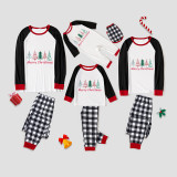 Christmas Matching Family Pajamas Merry Christmas Beatiful Tree White Pajamas Set