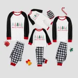 Christmas Matching Family Pajamas Merry Christmas Beatiful Tree White Pajamas Set