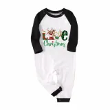 Christmas Matching Family Pajamas Exclusive Design LOVE Deer Antler Green Plaids Pajamas Set