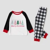 Christmas Matching Family Pajamas Merry Christmas Beatiful Tree White Pajamas Set