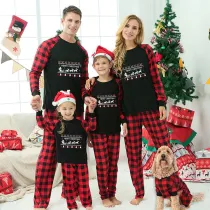 Christmas Matching Family Pajamas Exclusive Design Merry Christmas Santa and Reindeer Black Pajamas Set