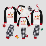 Christmas Matching Family Pajamas Exclusive Design Merry Christmas Santa and Deer White Pajamas Set