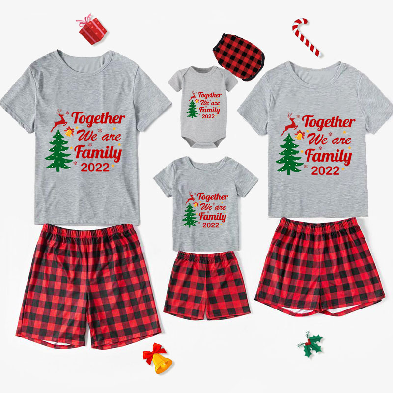 2022 Christmas Matching Family Pajamas Exclusive Family Together Flying Reindeer Short Pajamas Set