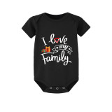 icusromiz Christmas Matching Family Pajamas Exclusive Design I Love My Family Gift Box Black Pajamas Set