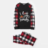 Christmas Matching Family Pajamas Exclusive Design I Love My Family Gift Box Red Pajamas Set