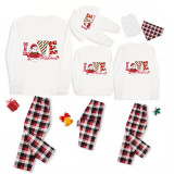 Christmas Matching Family Pajamas Exclusive Snowman LOVE Christmas White Pajamas Set