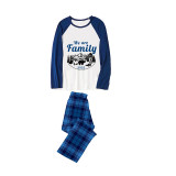 2022 Christmas Matching Family Pajamas Christmas Exclusive Design We are Family Polar Bear Blue Plaids Pajamas Set