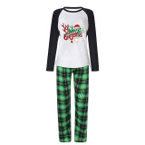 Christmas Matching Family Pajamas Exclusive Design Merry Christmas Santa Mustache Green Plaids Pajamas Set