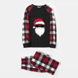 Christmas Matching Family Pajamas Exclusive Design Sunglasses Santa Black Red Plaids Pajamas Set