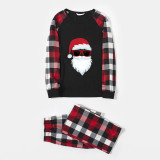 Christmas Matching Family Pajamas Exclusive Design Sunglasses Santa Black Red Plaids Pajamas Set