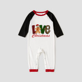 icusromiz Christmas Matching Family Pajamas Exclusive Design Plaids LOVE Christmas Hat Bear White Pajamas Set