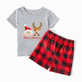 Christmas Matching Family Pajamas Exclusive Design Merry Christmas Santa and Deer Short Pajamas Set