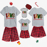 Christmas Matching Family Pajamas LOVE Gingerbread Man Christmas Short Pajamas Set