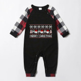 Christmas Matching Family Pajamas Exclusive Design Pattern HOHOHO Santa Head Black Red Plaids Pajamas Set
