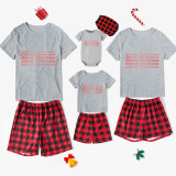 Christmas Matching Family Pajamas Exclusive Design WordArt Merry Christmas Short Pajamas Set