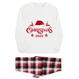 2022 Christmas Matching Family Pajamas Exclusive Design Christmas Couple Reindeer White Pajamas Set