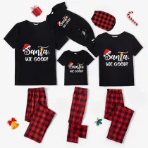 Christmas Matching Family Pajamas Exclusive Design Santa We Good Black Pajamas Set