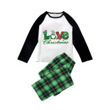 Christmas Matching Family Pajamas Exclusive Design LOVE Gnomie Green Plaids Pajamas Set