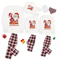 Christmas Matching Family Pajamas Exclusive Design Love Santa Christmas Gift Box White Pajamas Set