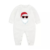 Christmas Matching Family Pajamas Exclusive Design Sunglasses Santa White Pajamas Set