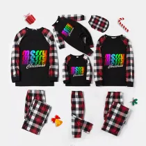 Christmas Matching Family Pajamas Rainbow Merry Christmas Plaids Pajamas Set