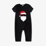 Christmas Matching Family Pajamas Exclusive Design Santa Head Black Pajamas Set