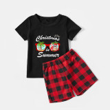 icusromiz Christmas Matching Family Pajamas Exclusive Design Christmas In Sunglasses Black Pajamas Set