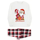 Christmas Matching Family Pajamas Exclusive Design Love Santa Christmas Gift Box White Pajamas Set