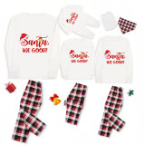 Christmas Matching Family Pajamas Exclusive Design Santa We Good White Pajamas Set