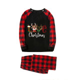 Christmas Matching Family Pajamas Exclusive Design LOVE Deer Antler Black Pajamas Set