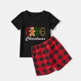 Christmas Matching Family Pajamas LOVE Gingerbread Man Christmas Black Pajamas Set