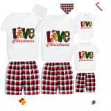 Christmas Matching Family Pajamas LOVE Gingerbread Man Christmas Short Pajamas Set