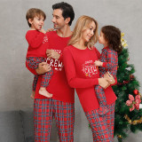 2022 Christmas Matching Family Pajamas Exclusive Design Christmas Crew Wreath Red Pajamas Set