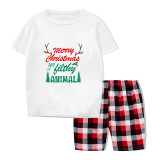 Christmas Matching Family Pajamas Exclusive Design Antler Merry Christmas Short Pajamas Set